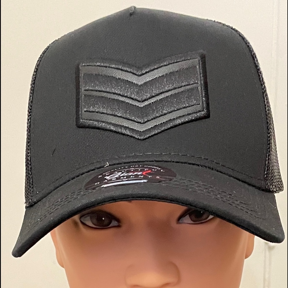 Patriotic Stripes Black Trucker Hat